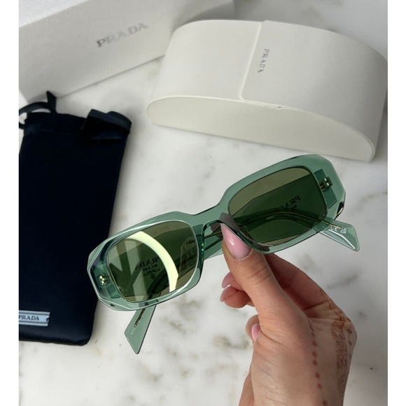 NEW Prada PR17WS Symbole Sunglasses in Sage Green - Picture 2 of 8